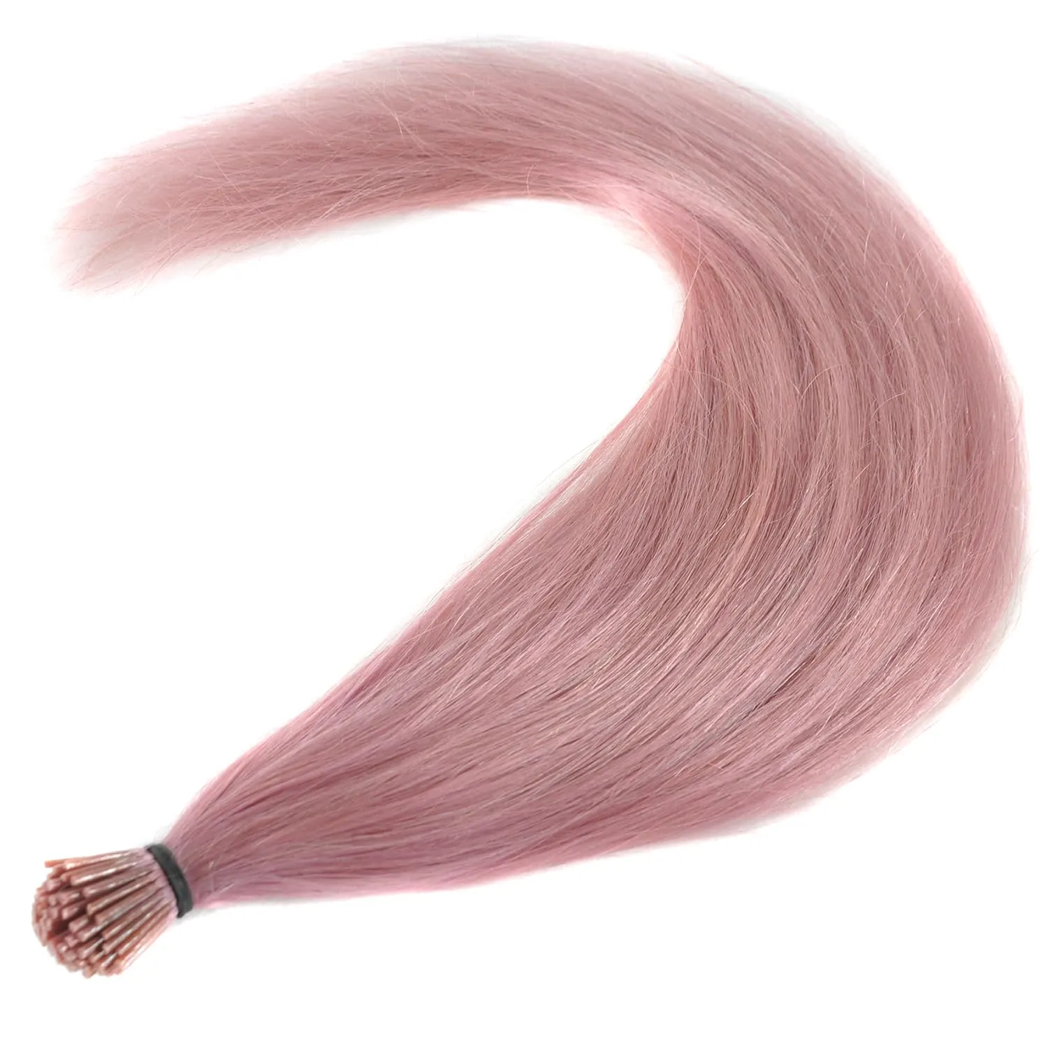 10 Strands/lot Colored I Tip Human Hair Extension For Women Girls Gift Cosplay Dress Up Party Feather Hair Extensions With Micro Beads And Pulling Needle And Pliers (20INCH, Dark Pink)