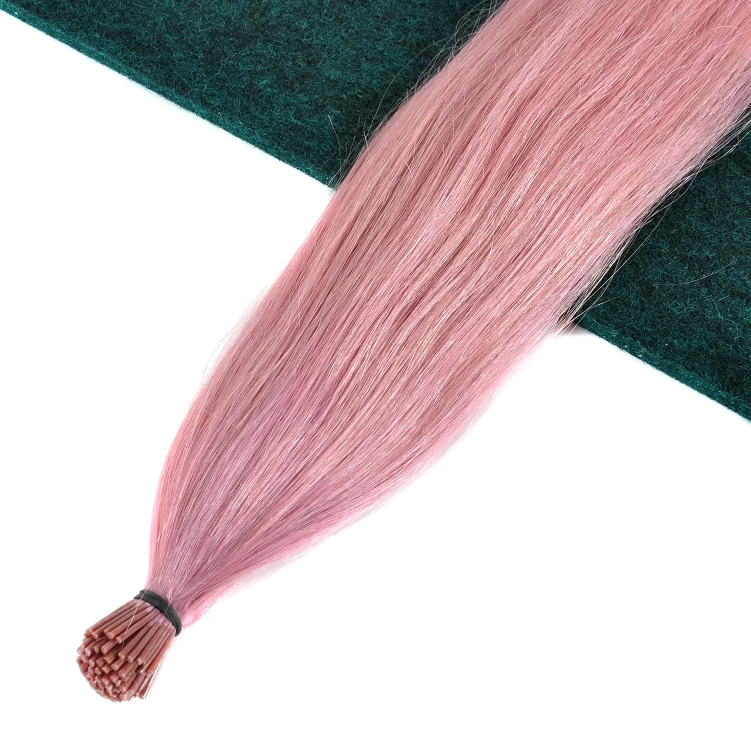 10 Strands/lot Colored I Tip Human Hair Extension For Women Girls Gift Cosplay Dress Up Party Feather Hair Extensions With Micro Beads And Pulling Needle And Pliers (20INCH, Dark Pink)