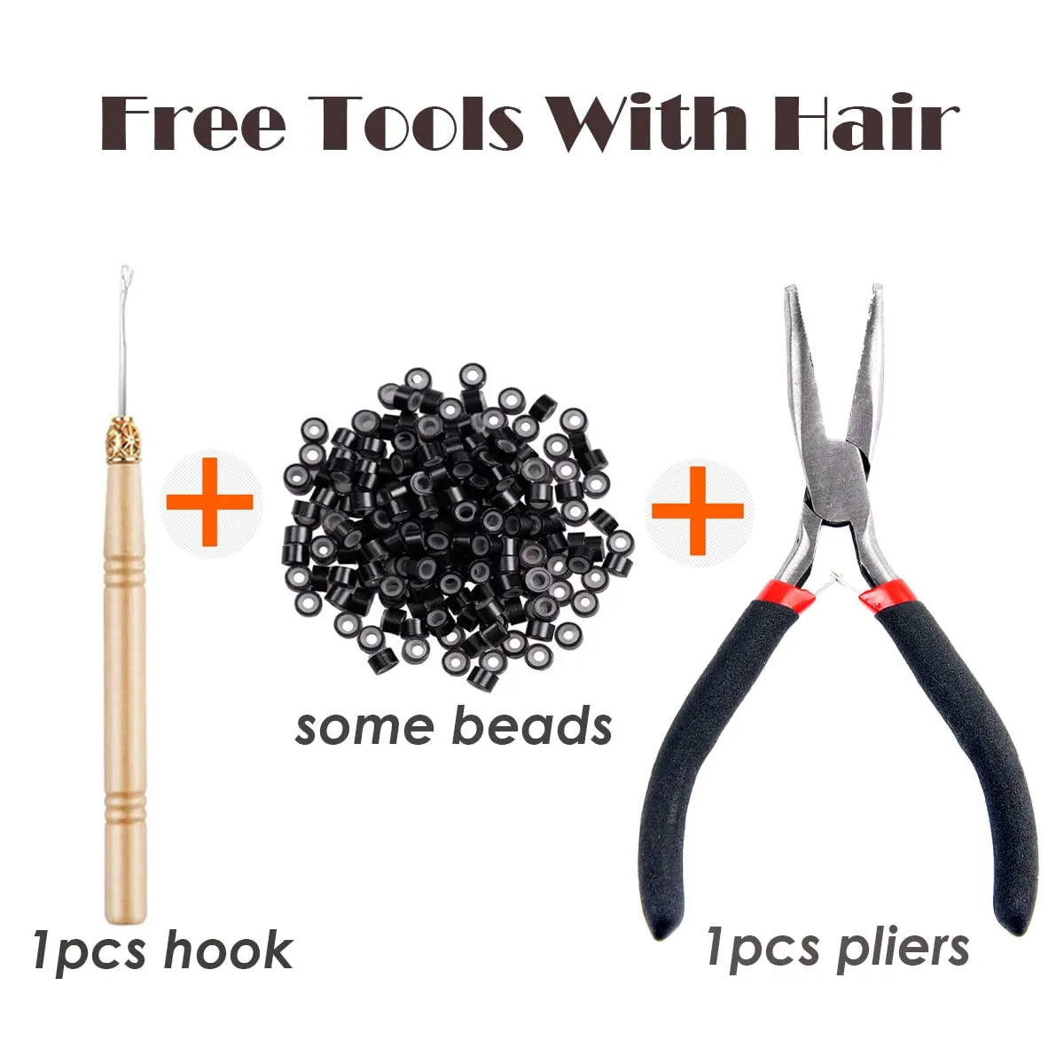 10 Strands/lot Colored I Tip Human Hair Extension For Women Girls Gift Cosplay Dress Up Party Feather Hair Extensions With Micro Beads And Pulling Needle And Pliers (20INCH, Gray)