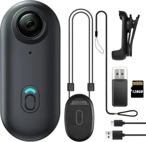 128GB FHD 1080P Mini Body Camera, Wearable Action Body Cam, Thumb Size Hands Free Recording Body Worn Camera, Premium Portable Camcorder Mount Anywhere for Work, Travel, Pet Walking (Black)