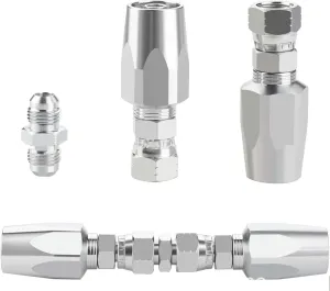 1pcs Hydraulic Hose Repair Kit, 1/2" Hydraulic Hose Field Repair Kit, Galvanized Carbon Steel Hydraulic Hose Repair Fittings Applicable to R2, R16, R17, R19