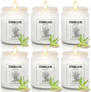 6 Pack Citronella Candles Outdoor, 42Oz Citronella Candles with Citronellas Oil and Soy Wax, Summer Gifts for Indoor Outdoor, 300 Hours Burn Citronellas Candle for Outside Patio Camping BBQ