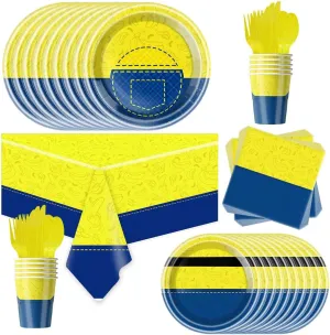 81Pcs Yellow Cartoon Party Tableware Set - Decoration & Birthday Party Supplies