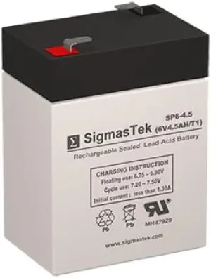 Abbott Laboratories Patrol ENTERAL Pump Replacement Battery - 6 Volt 4.5 AH F1 Terminal by SigmasTek