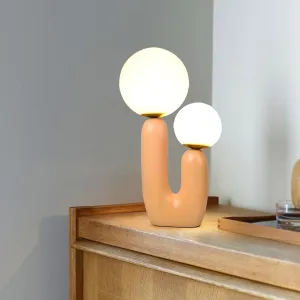 Arturesthome Nightstand Desk Lamp, Creative Nordic Living Room Bedside Bedroom Table Lamp with Led Bulbs, Beige