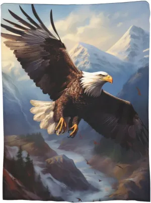 Bald Eagle Blanket Eagle Decor Throw Blanket Bald Eagle Valentines Gifts for Men Warm Soft Plush Lightweight Fleece Flannel Blanket Bed Couch Sofa Blanket for Adults Kids 60"x50"