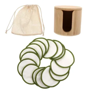 Bamboo Makeup Remover Pads 18 Pack Set for Gentle Makeup Removal Skin Care