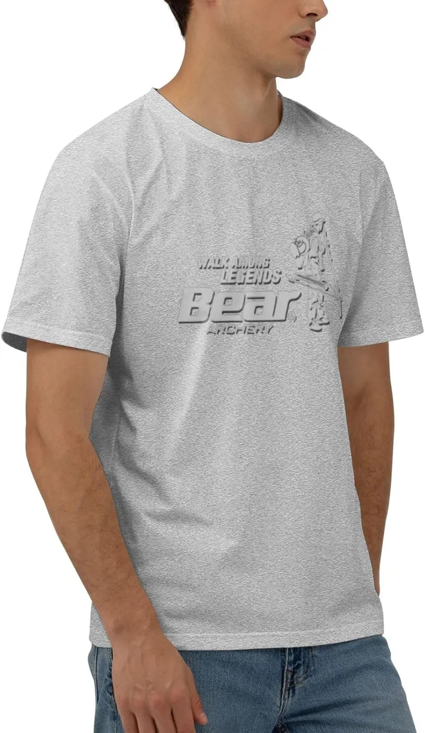 Bear Archery T-Shirt Men's Classic Basic Homecoming Basic Spring Short Sleeve Tops-