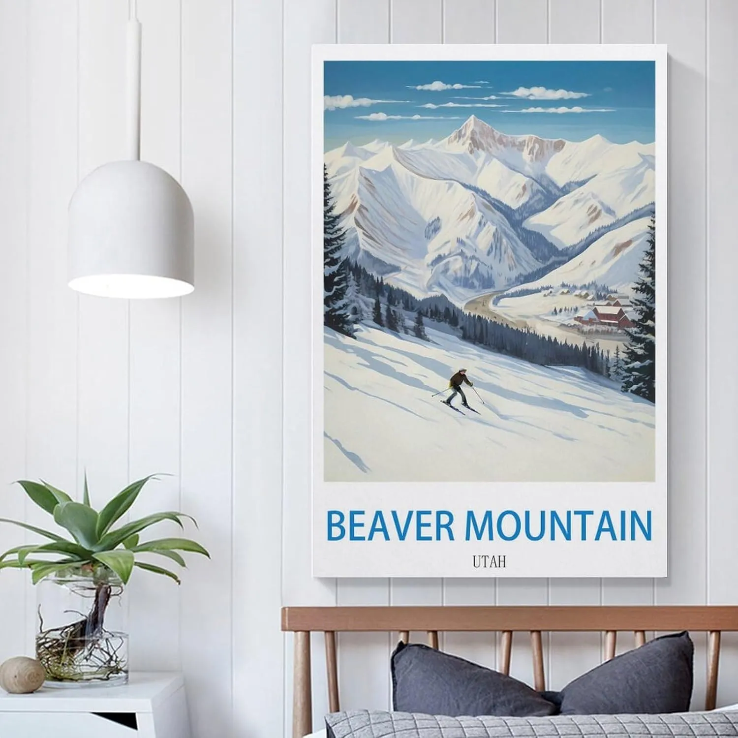 Beaver Mountain Utah Travel Poster Print Canvas Wall Art for Bedroom Living Room HD Print Posters 20x30inch(50x75cm)