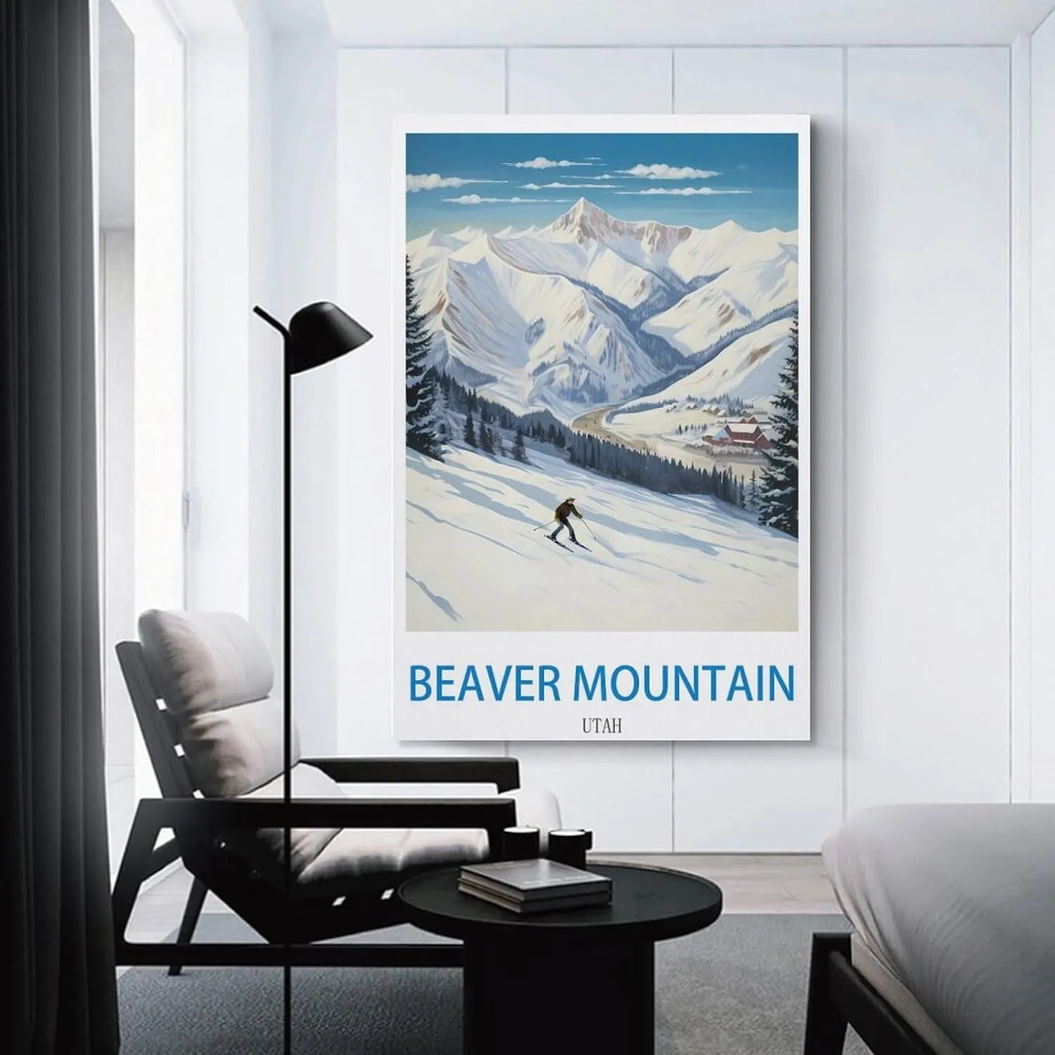 Beaver Mountain Utah Travel Poster Print Canvas Wall Art for Bedroom Living Room HD Print Posters 20x30inch(50x75cm)