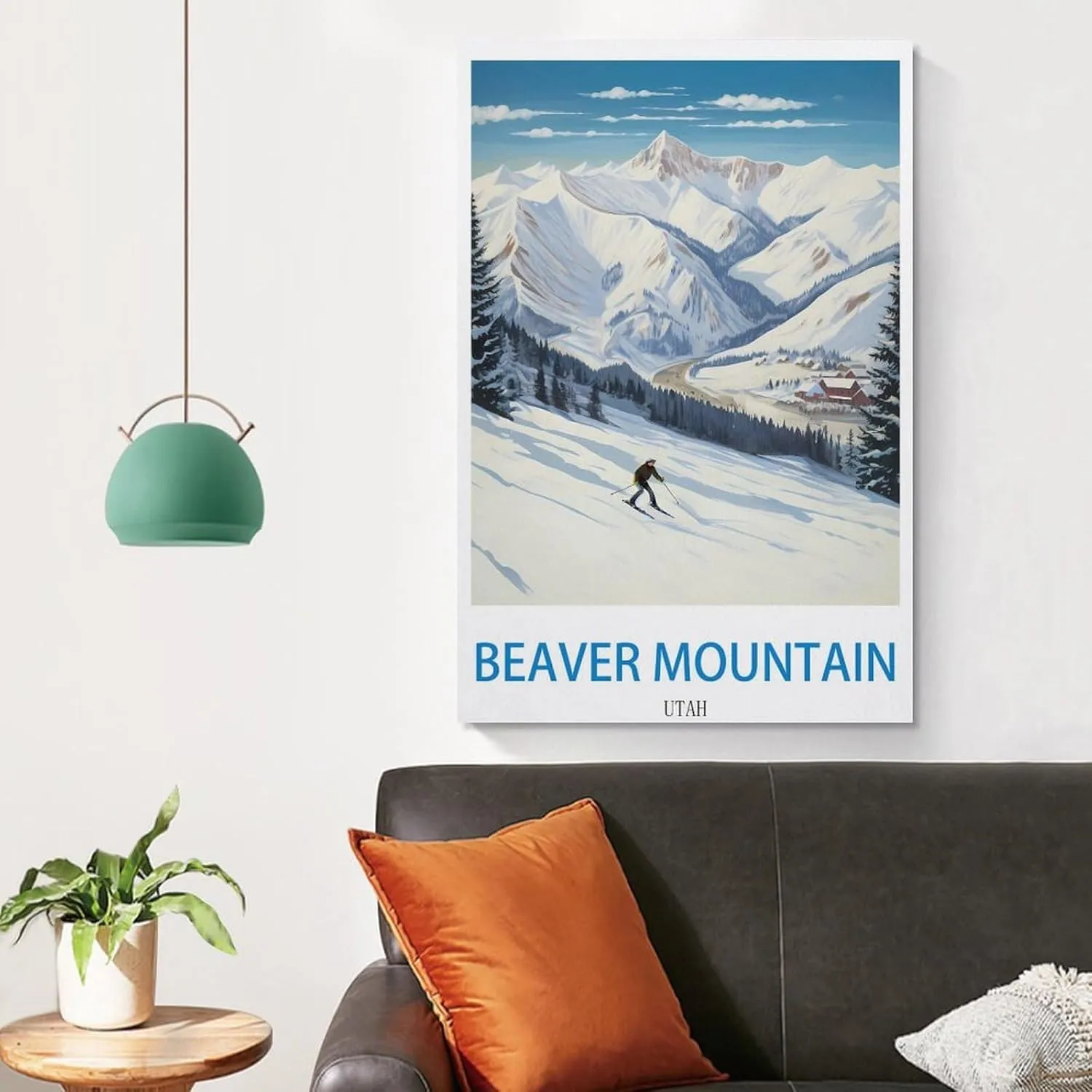 Beaver Mountain Utah Travel Poster Print Canvas Wall Art for Bedroom Living Room HD Print Posters 20x30inch(50x75cm)
