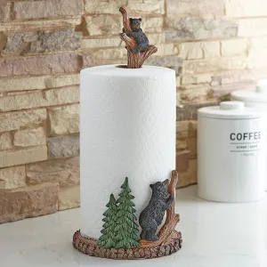 Black Forest Décor - Alpine Bear Paper Towel Holder - Tree Climbing Bear Kitchen Decor