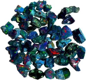 Black Opal Rough 25 Carat – AAAA  Certified Ethiopian Welo Fire Stone | Natural Handpicked Raw Gemstone for Jewelry Making, Healing, Tumbling & Gifting for Chakra and Crystal Lovers