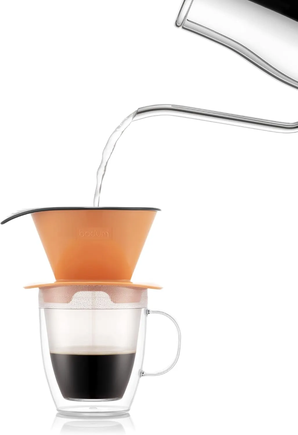 BODUM POUR OVER K11872-447SSA-Y21 Double Wall Mug, 11.8 fl oz (350 ml), Bellini (Limited Color)