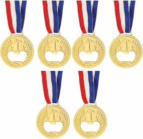 Cabilock 6pcs Gold Medal Beer Opener Creative Sports Meeting Competition NO. 1 Bottle Opener Wine Beer Accessories