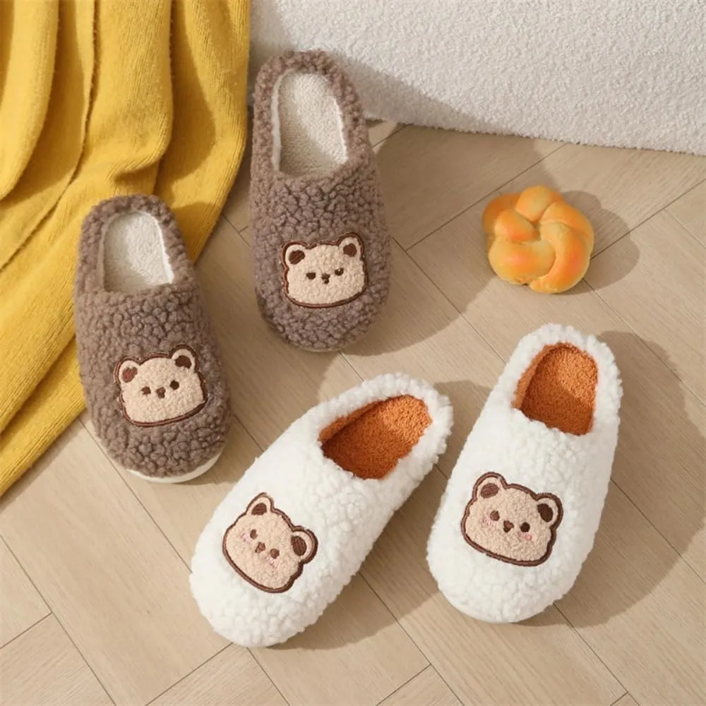 Cozy Bear Slippers Comfy Autumn Winter Slippers, Fuzzy Plush Winter Indoor Outdoor Cartoon