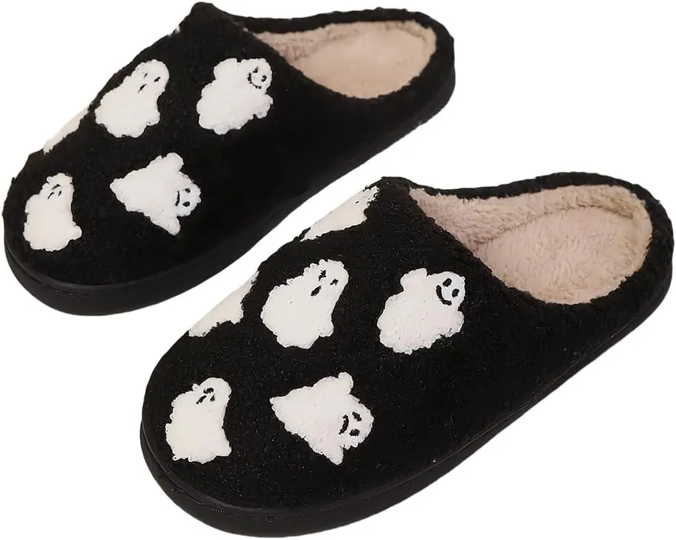 Cozy Furry Slippers for Women & Men, Bear Paw, Halloween, Christmas Designs, Warm Indoor Non-Slip Winter House Shoes