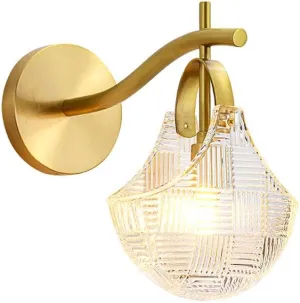 Creative Personality Handbag Shape Glass Wall Lamp Scallop Aisle Study Wall Lamps Light Bedside Copper Wall Sconces E14 Lamp Head Simple Personality Wall Light Fixtures Wall Lights