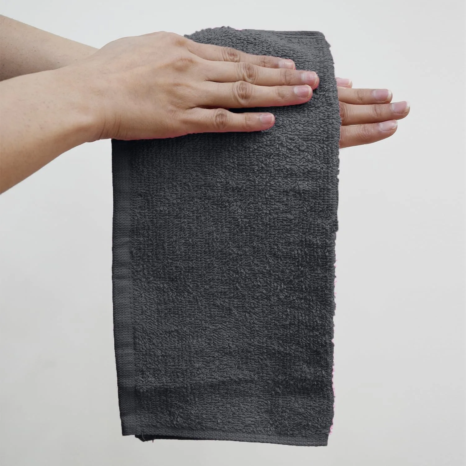 DAN RIVER 100% Cotton Washcloths 24 Pack Premium Quality Face and Body Cloth, Quick Dry Essential Towels for Bathroom, Hand, Kitchen & Cleaning, Baby Rugs | 12X12 in | 400 GSM | Charcoal