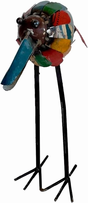 DeKulture Black Recycled Iron Crow Statue - Gothic & Modern Home Decor (10x4.5x13 Inches)