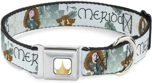 Dog Collar Seatbelt Buckle Brave Merida Castle and Three Bear Brothers Pose with Script 9.5 to 13 Inches 1.0 Inch Wide