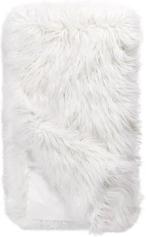 Fabulous-Furs Donna Salyers Signature Series White Tibetan Lamb Faux Fur Throws, White Tibetan Lamb, 60x72