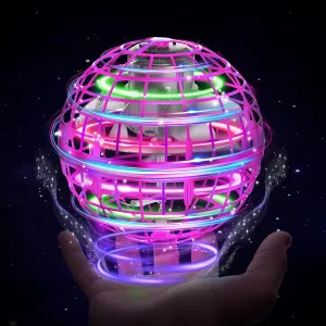 Flying Ball Orb Toys Hover Soaring Flying Toy Globe Shape Magic Boomerang Spinner Hand Controller Mini Drone for Kids Adults Outdoor Indoor (Pink)