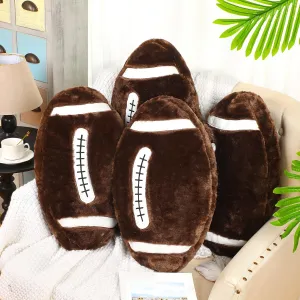 Gerrii 4 Pcs Basketball Softball Football Soccer Volleyball Tennis Pillow Sports Throw Pillow Fluffy Stuffed Plush Sport Theme Cushion Gift for Bedroom Decor(Football)