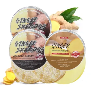 Ginger Hair Growth Shampoo Bar and Conditioner Set, Natural Ginger Shampoo Soap Bar for Hair Regrowth Anti Hair Loss, Active Follicles, PH Balance, 0 Silicone Oil
