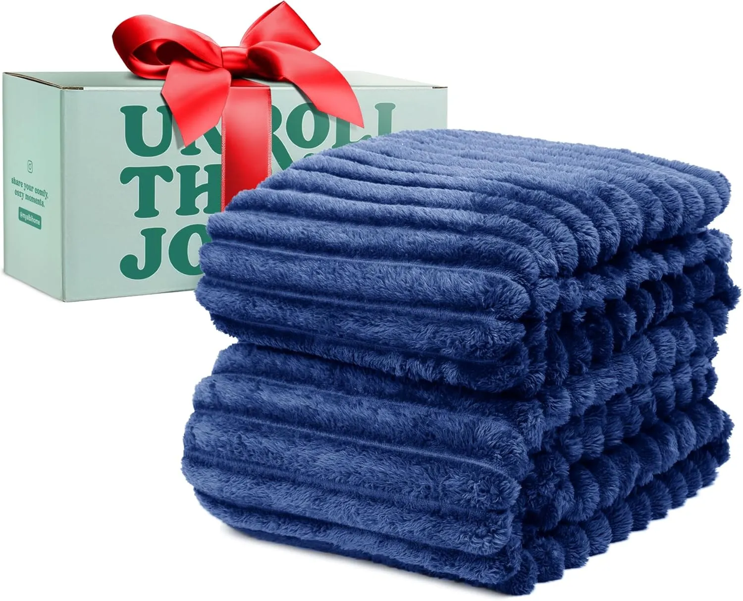 GO Premium Cozy Soft King Blanket for Couch, Bed - Navy Blue Fleece Blanket for Living Room, Bedroom - Large for Men, Women (90x108 Inches)