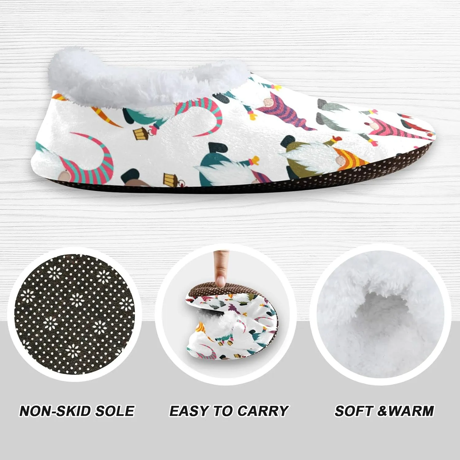 Gredecor Boys Girls Toddler Slippers for Kids Home House Slippers Warm Fur Non Slip Plush Indoor Slipper Socks