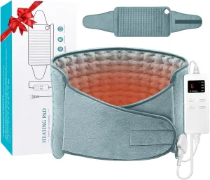 Heating Pad for Back Pain and Cramps Relief, Menstrual Heating Pad for Period Cramps with 4 Timer Auto Shut Off & 6 Heat Setting, Large Electric Heat Pad with Belt, Dry & Moist Therapy (12"x24" 20'')