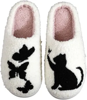 Highland Cow Slippers for Women Plush Scottish Highland Cow Animal Slippers Warm Non Slip Home Indoor Slippers