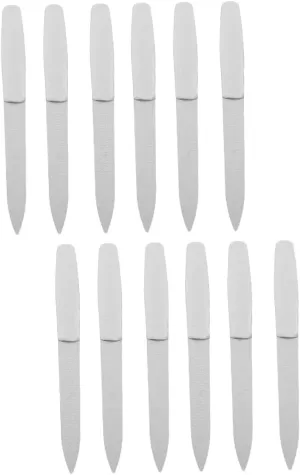 Housoutil 12 Pcs Metal Nail File Pusher Cuticle Nail Prep Glue Nail File for Natural Nails Cutters Mini Tools Toe Block Nail Clipper Pedicure Tools Compact Nail Files Stainless Steel Silver