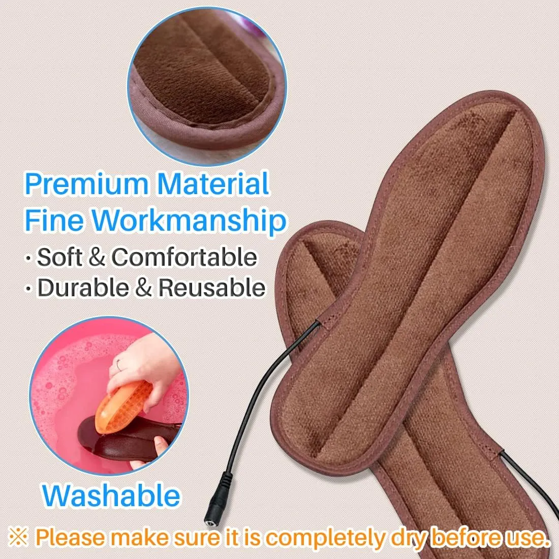 Kalevel Foot Warmer Electric Foot and Leg Warmer Soft Foot Heating Pad Washable Heating Foot Warmer for Office Women Men Arthritis Brown