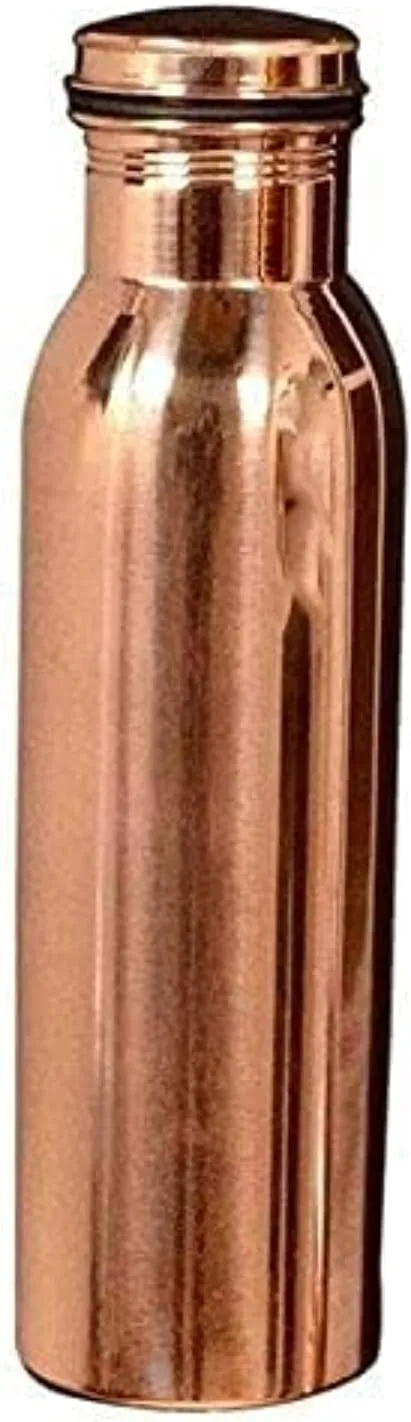 Khushboo Enterprise Water Bottle 1 Ltr (900ml) - Pack of 2, Pure Copper & Gold Finish Leak-proof, Eco-friendly, Health Benefits, Perfect for Hydration