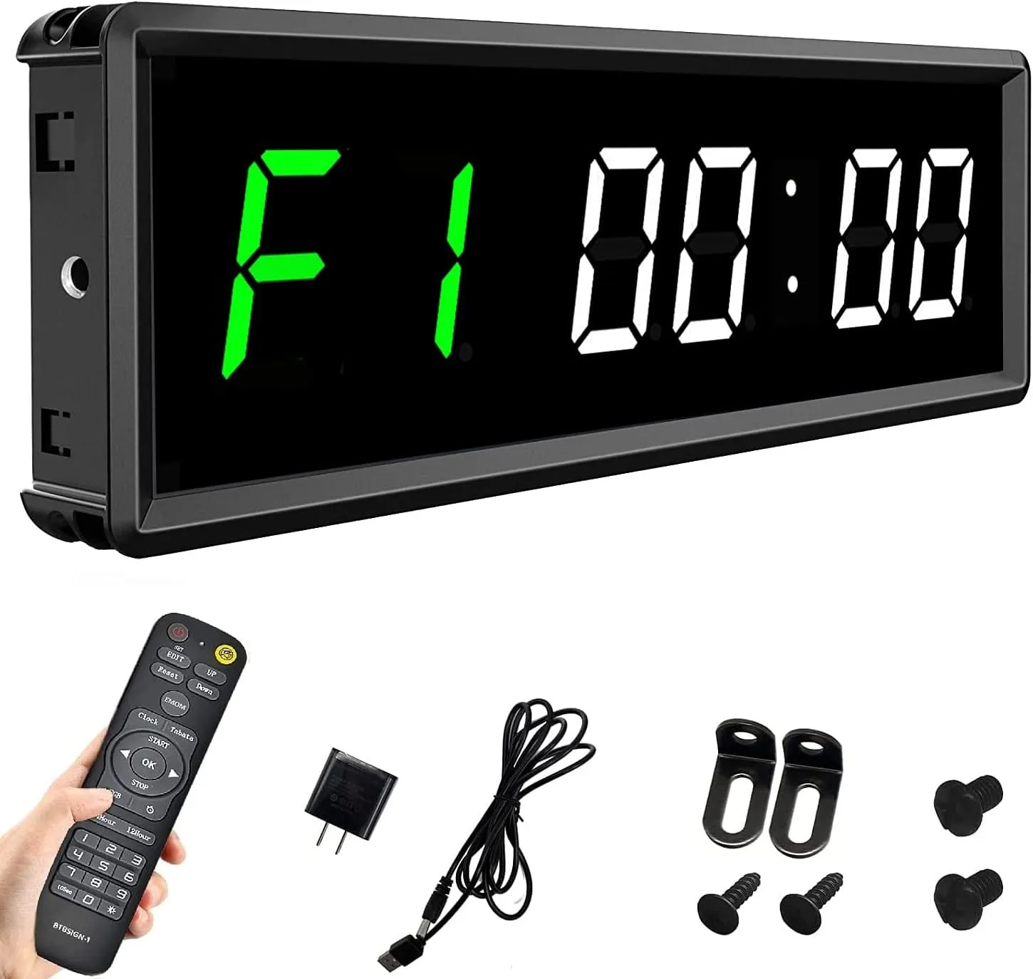 LED Interval Timer Count Down/Up Clock Stopwatch with Remote for Home Gym Fitness