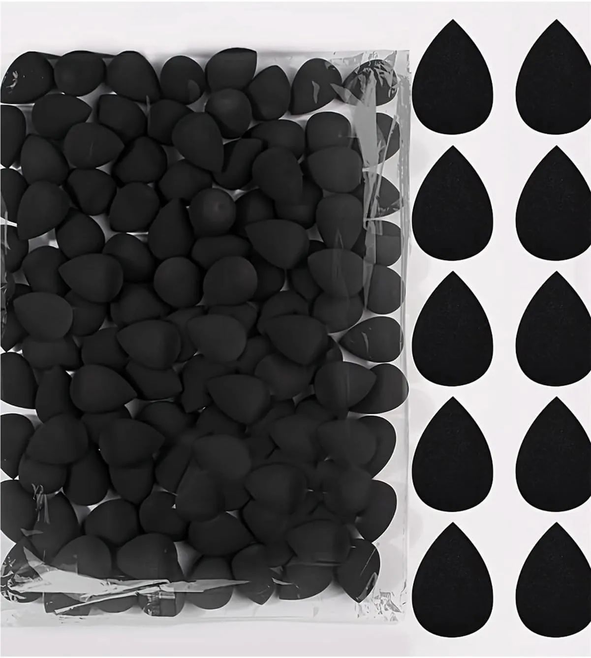 Makeup Remover Pads 100 Count Makeup Sponge Egg Set - Hydrophilic PU Beauty Sponge(Black)