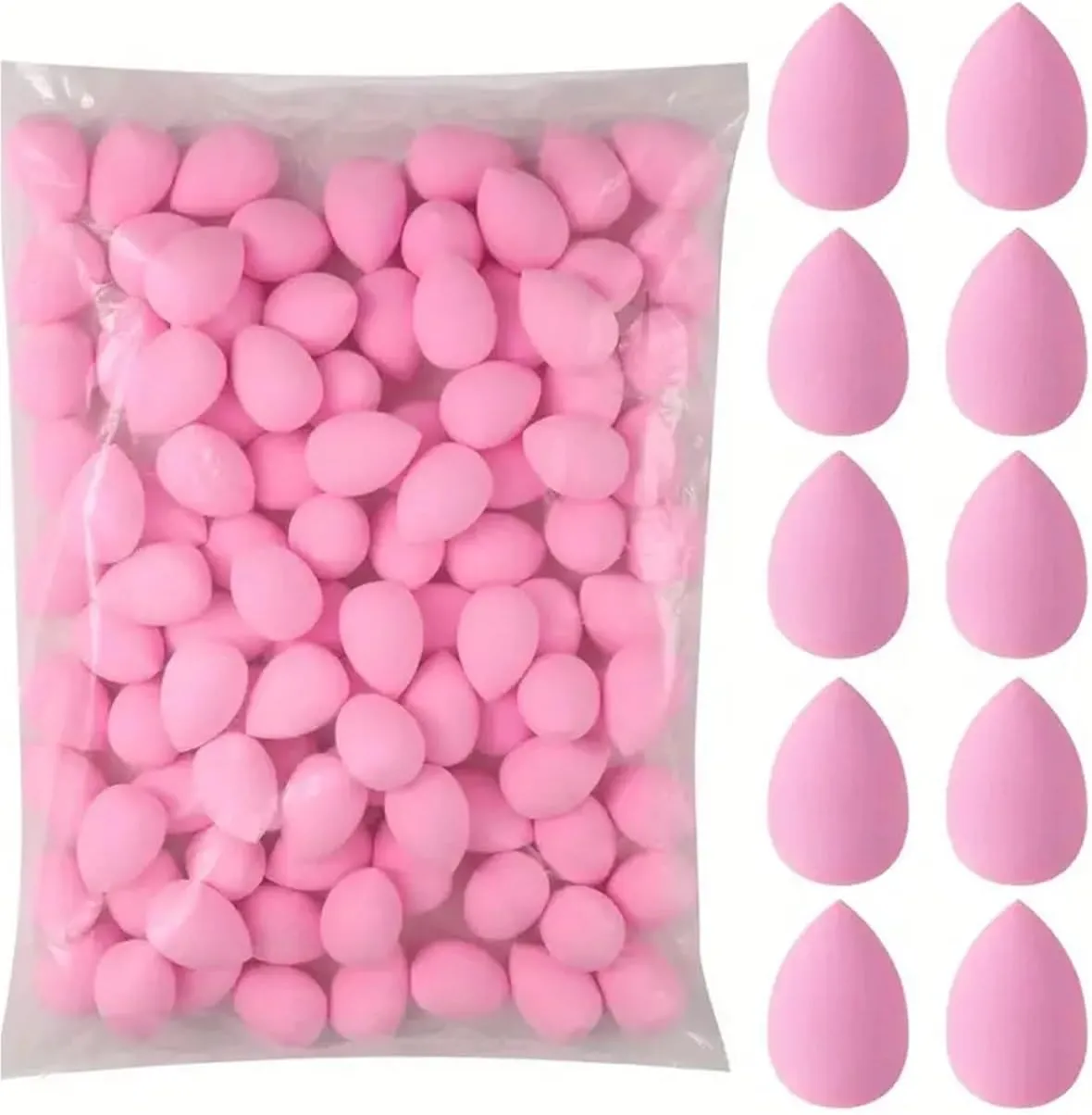 Makeup Remover Pads 100 Count Makeup Sponge Egg Set - Hydrophilic PU Beauty Sponge(Pink)