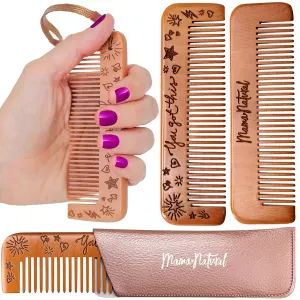 Mama Natural Birthing Comb for Labor Pain Relief | Wood Comb for Women - Labor Essentials, Pregnancy Contraction, and Postpartum Support | Reusable, Giftable, Acupressure Relief Tool