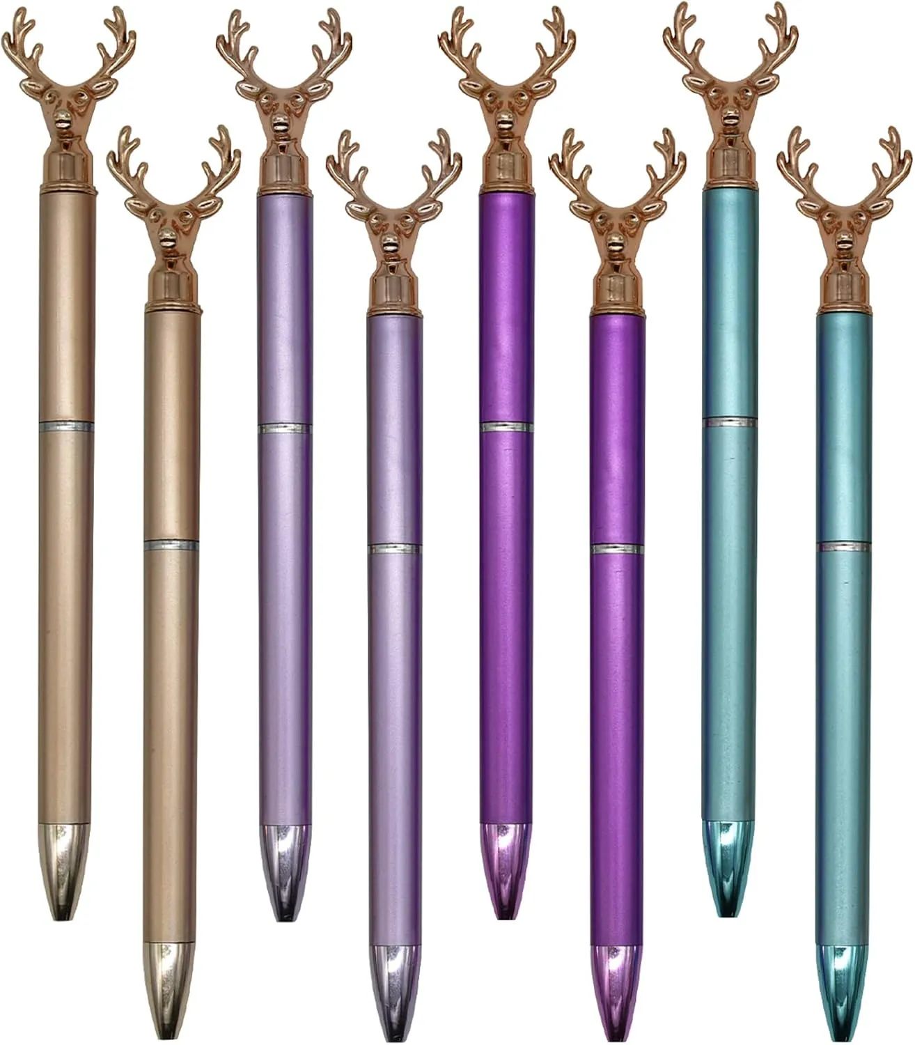 Maydahui 24 PCS Deer Head Shape BallPoint Pen Unique Christmas Pens Cute Animal Pen Black GeL Ink Design for Christmas Party School