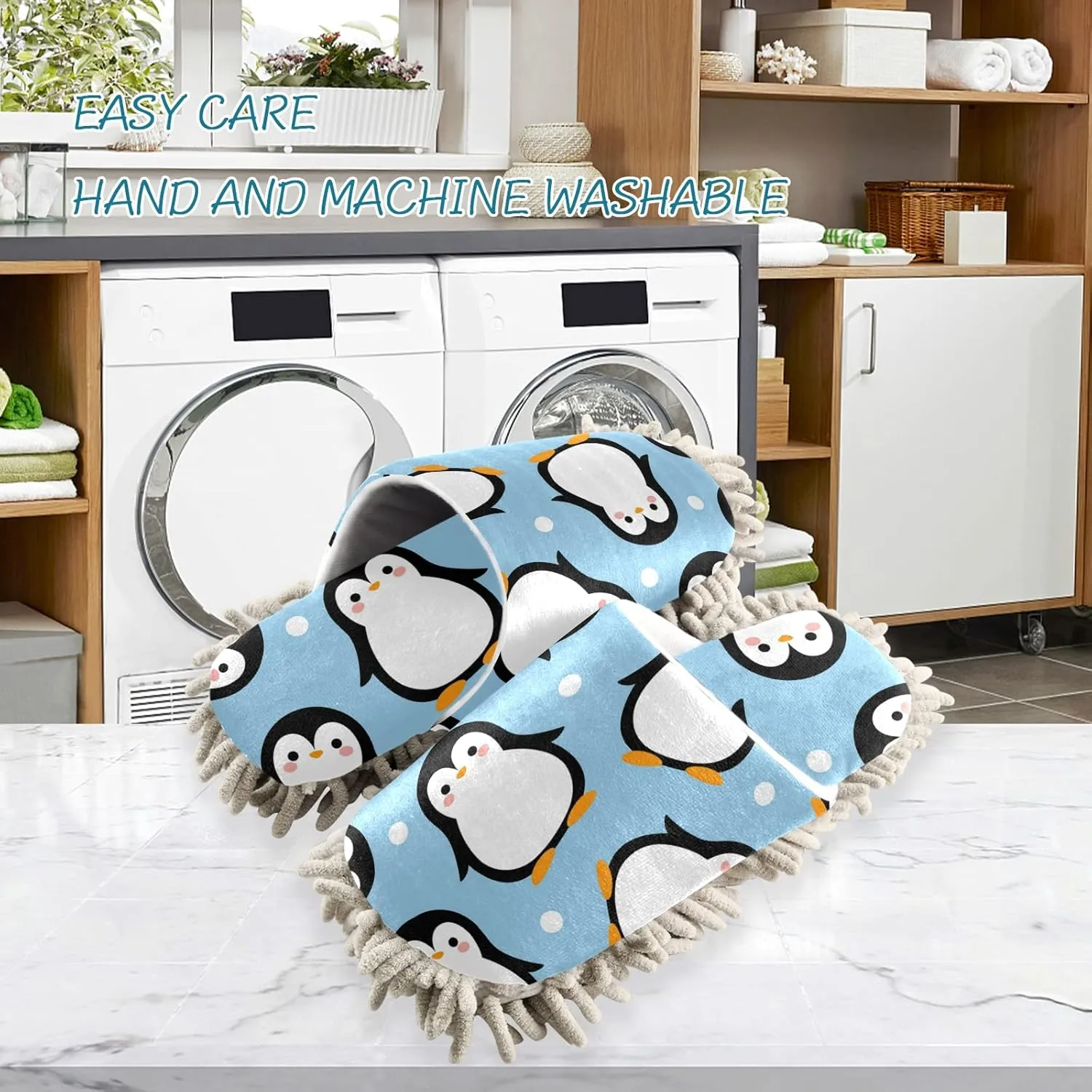 Mop Slippers Shoes, Unisex Cleaning House Slippers Spa Dusting Slippers M-L