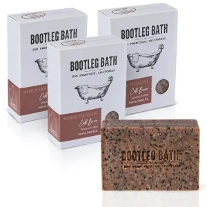 Natural Bar Soap- Cold Brew Scrub Bar Hempseed Oil and Coffee, Natural Exfoliating Body Soap for Men and Women, Eco Friendly, Handcrafted Body Soap Made in USA, 4.4 oz Bar