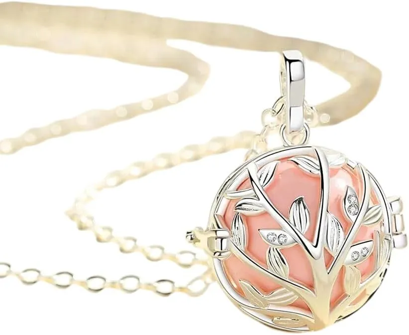 New For Trendy 2025 20Mm Fashion Crystal Tree Cage Harmony Ball Chime Bell Pendant Angel Caller Bola Necklace For Pregnancy Jewelry Fashion Accessories Creative Gift