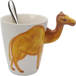 Novelty Funny Hand Painted Ceramic Coffee Mug -Cute Camel 3D Handle Handmade Large 15 oz Porcelain Tea Cup Unique Ideal Gifts