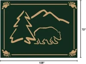 Outdoor Ground Mat for Picnics, RV, Beach, Camping (6x9 Feet), Bear
