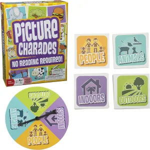 Outset Media Picture Charades for Kids - No Reading Required! - Contains 4 Deck, 192 Cards Total - Ages 4 