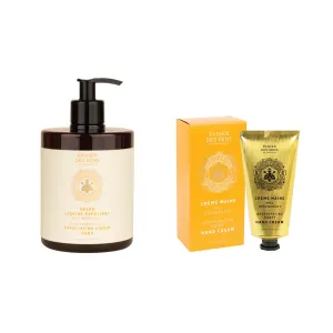 Panier des Sens - Exfoliating Liquid Hand Soap   Hand Cream - with Organic Honey Extract - Natural Exfoliation   Skin Moisturizing - 97% Natural Ingredients Hand Care Made in France