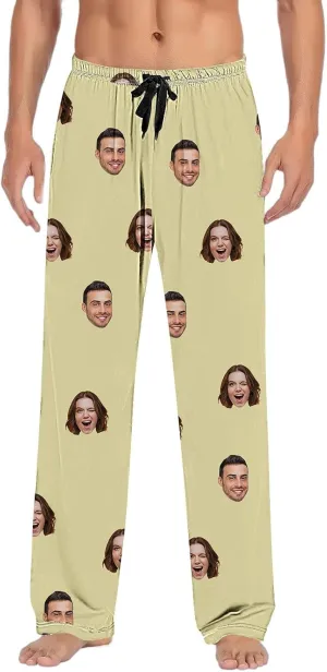 Personalized Pajamas Pants with Photo Valentines Custom Pajama Pants Pet Face Lounge Pj Bottoms Gifts for Women Men