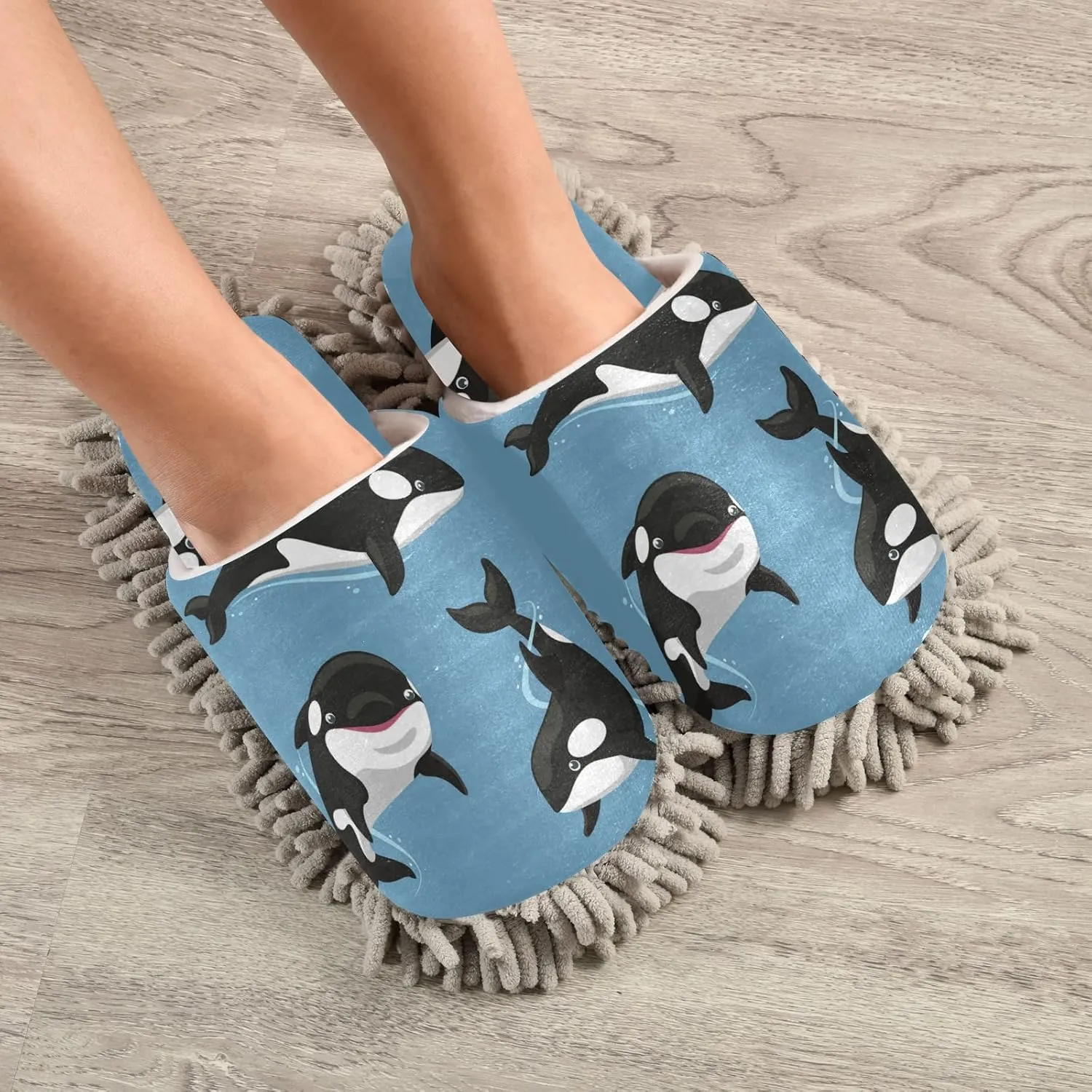 Poeticcity Mop Slippers Shoes, Unisex Cleaning House Slippers Spa Dusting Slippers M-L